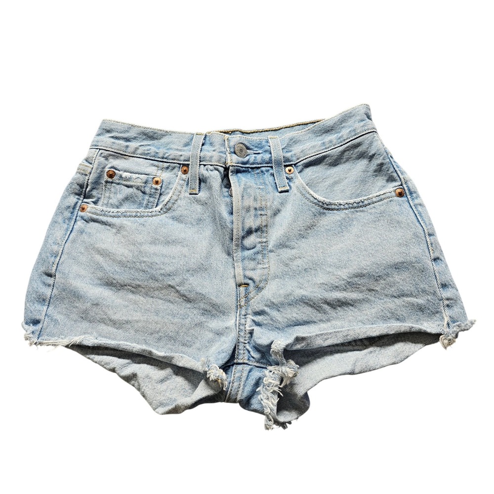 Levi's 501 Original Cutoff Denim Shorts Womens 25 Light Wash Blue High Rise 5322
